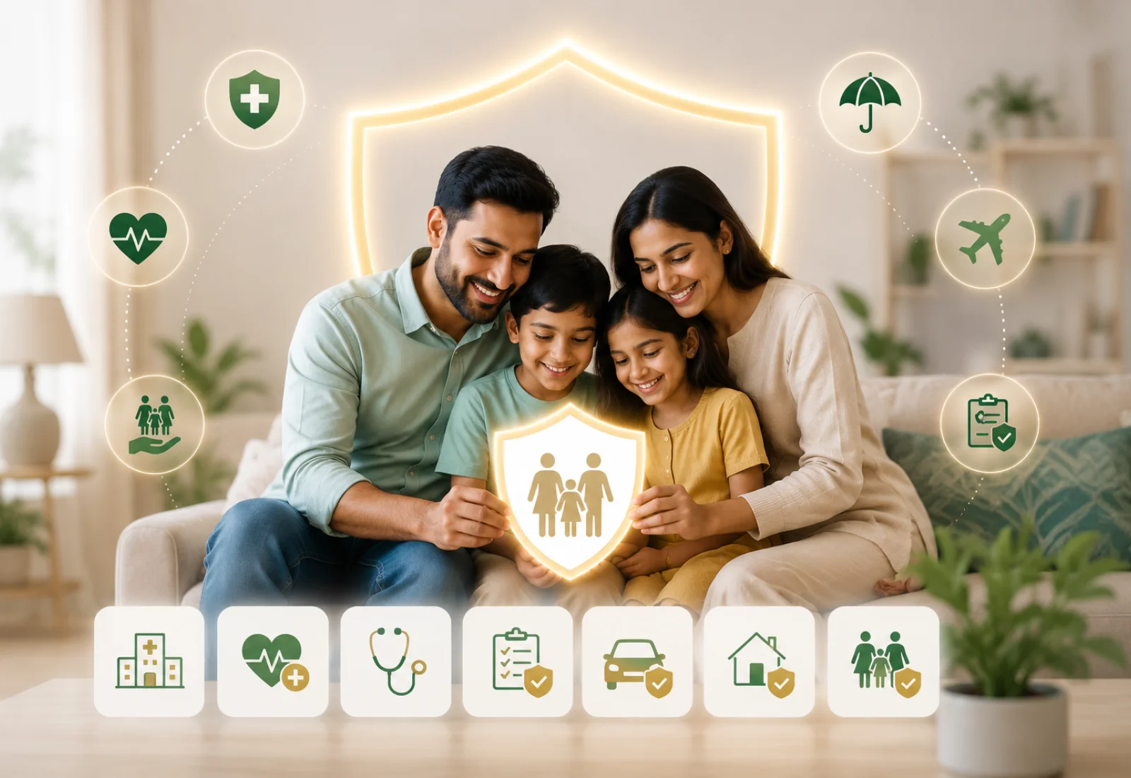A Kerala family of three generations sitting together at home